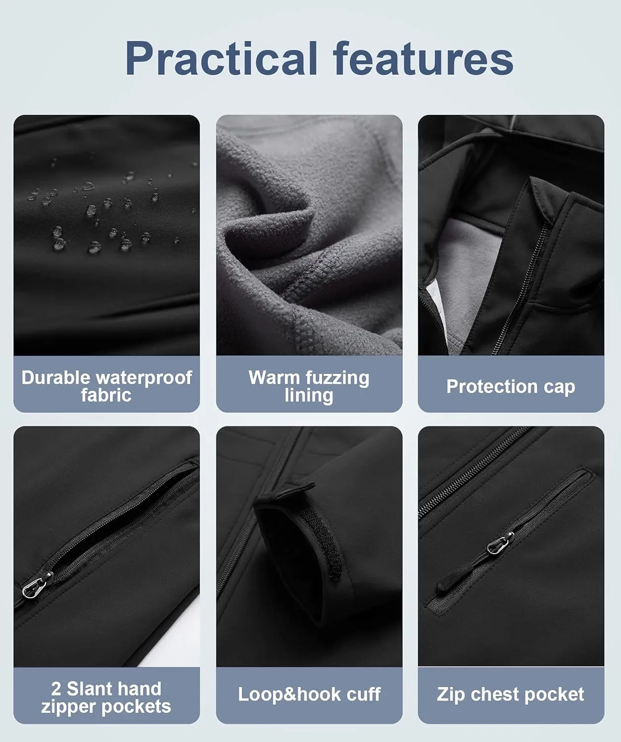 CREATMO US Women's Plus Size Long Softshell Jacket Waterproof Fleece Lined Rain Jacket Lightweight Windbreaker With Hood