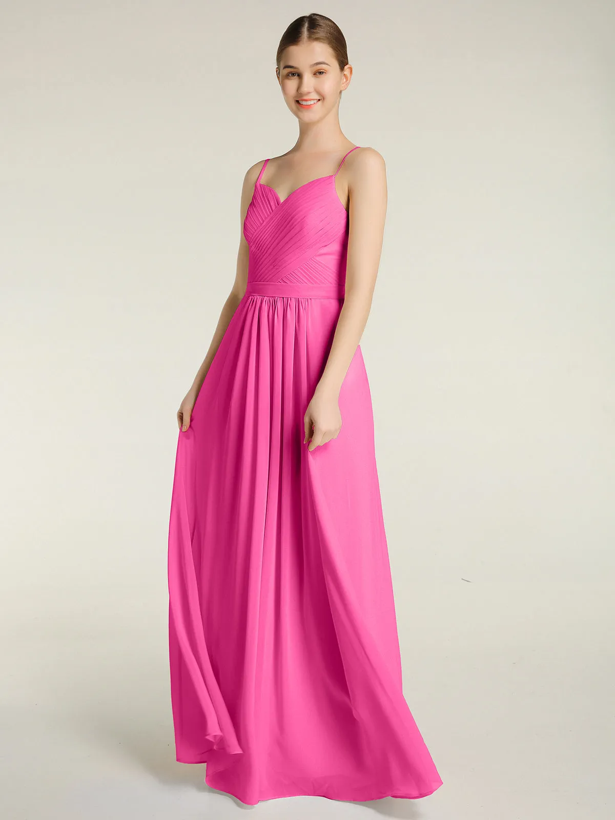 Cross Pleated Bodice Spaghetti Strap Dresses Azalea Plus Size