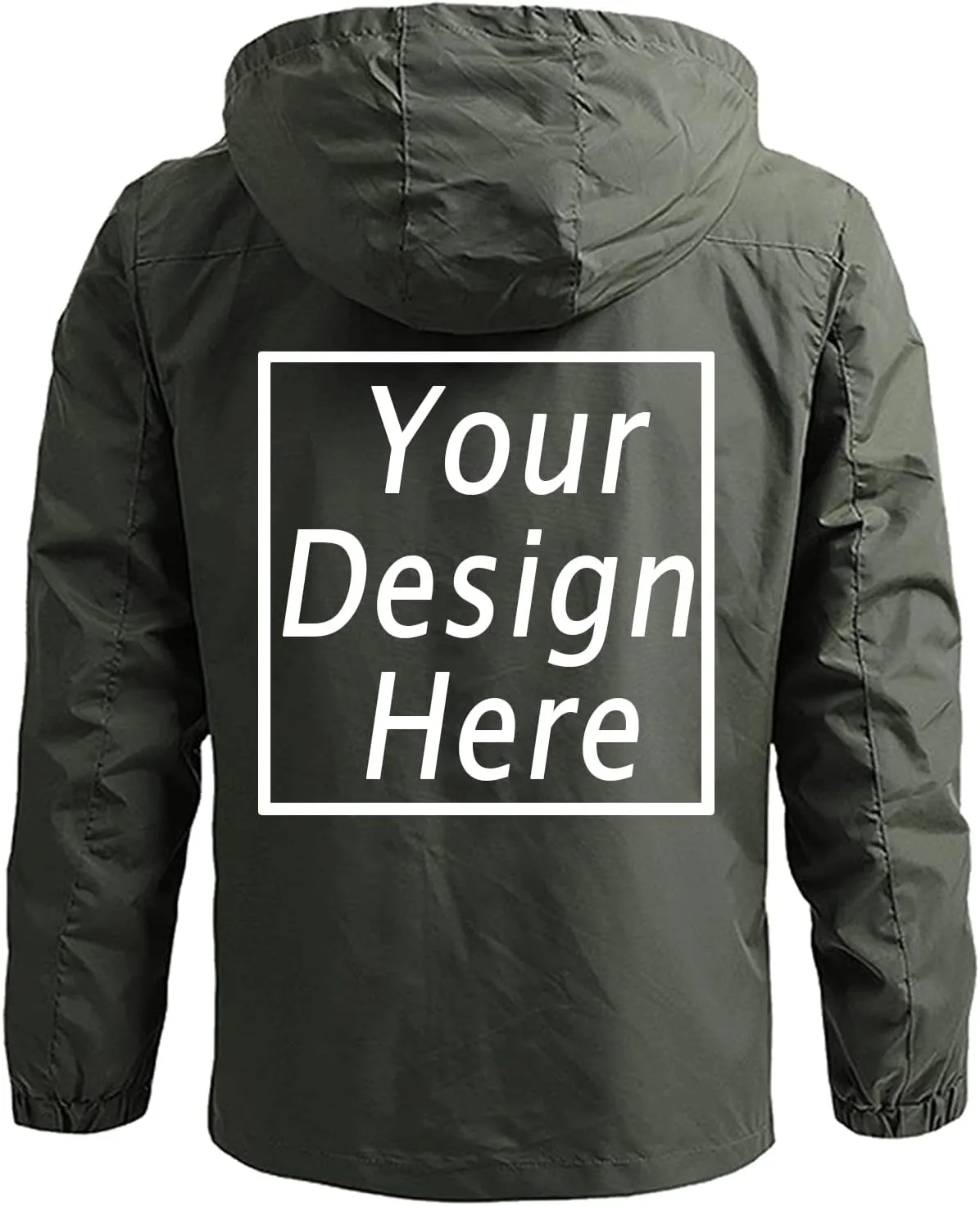 Custom Men's Jacket Add Your Own Logo Design Personalized Lightweight Waterproof Windbreaker Rain Coat