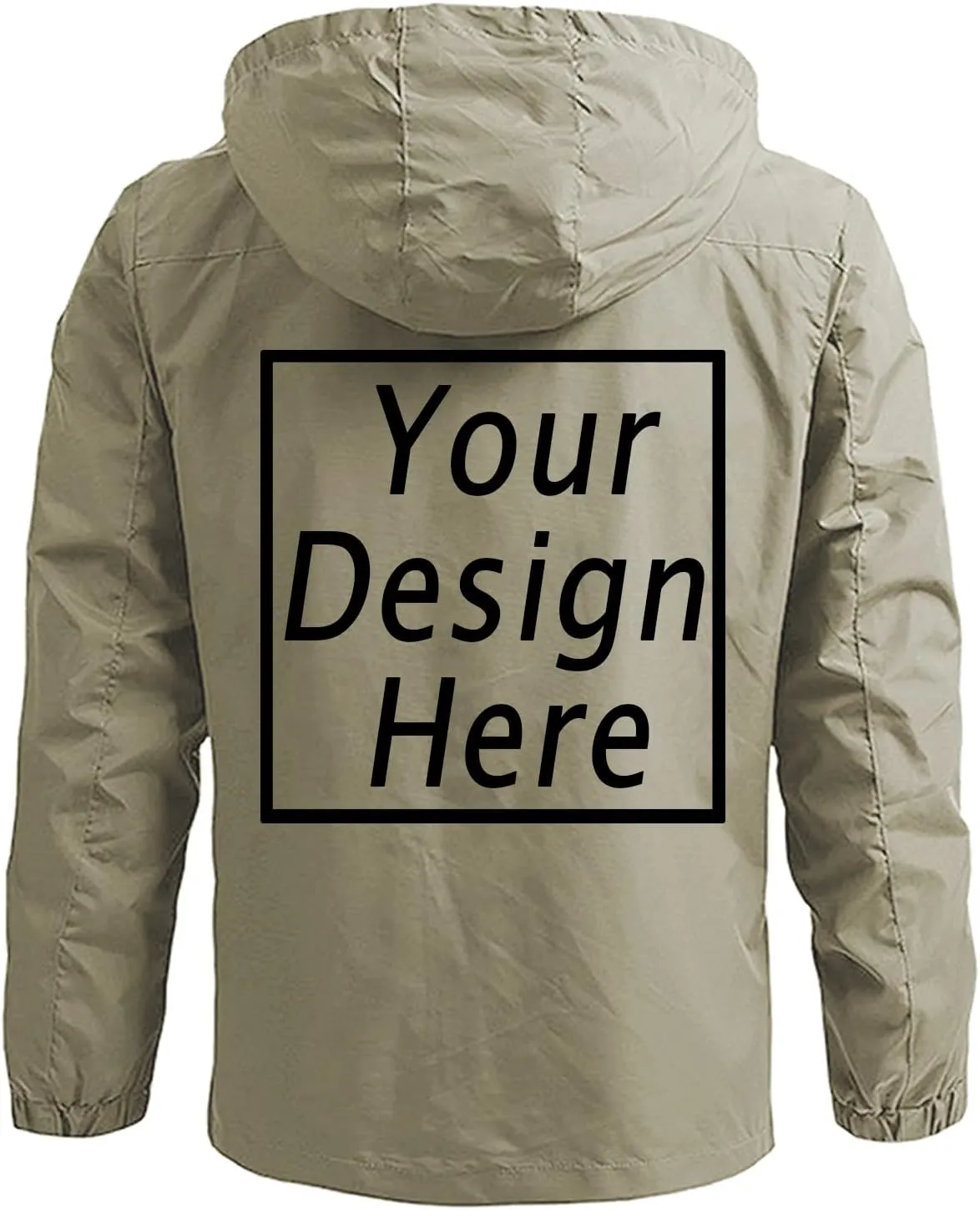 Custom Men's Jacket Add Your Own Logo Design Personalized Lightweight Waterproof Windbreaker Rain Coat