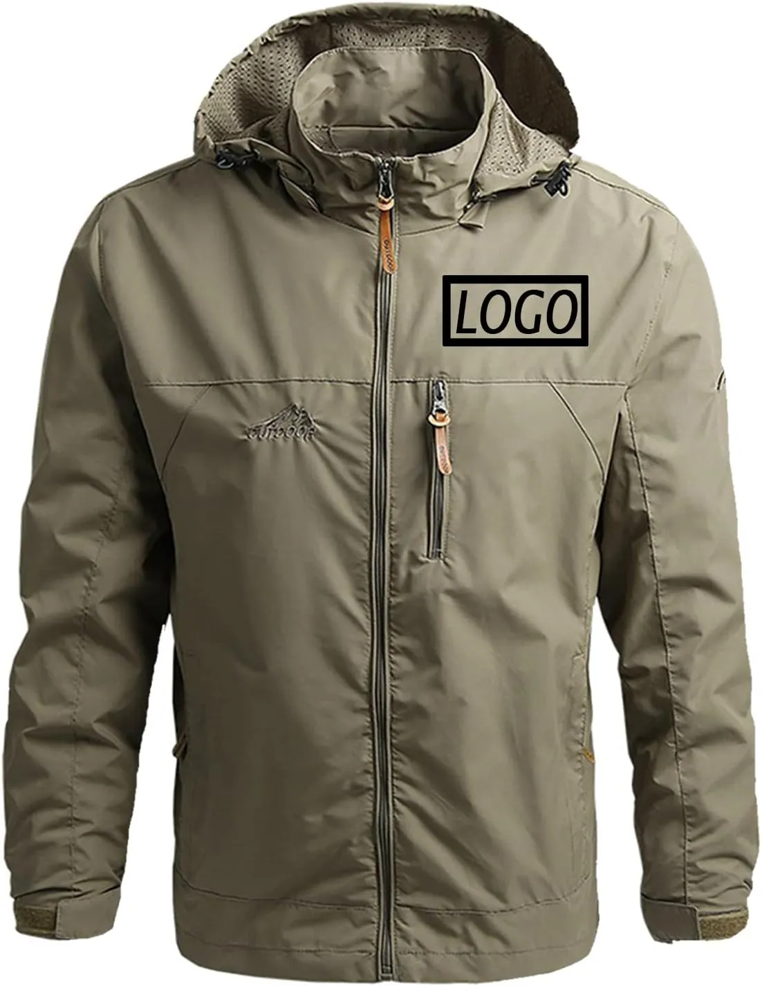 Custom Men's Jacket Add Your Own Logo Design Personalized Lightweight Waterproof Windbreaker Rain Coat