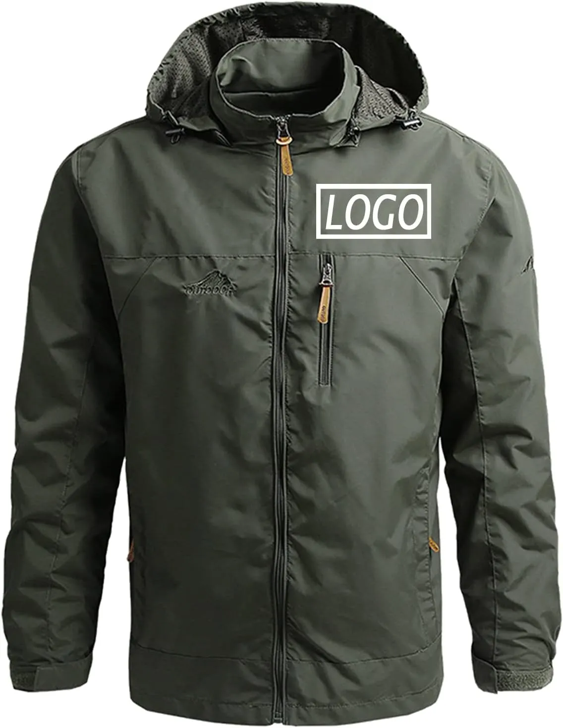 Custom Men's Jacket Add Your Own Logo Design Personalized Lightweight Waterproof Windbreaker Rain Coat