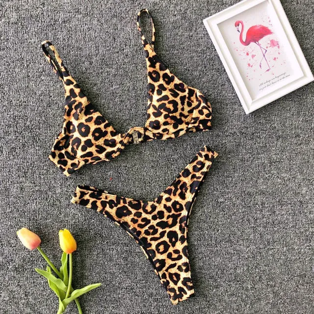 Cut Out Thong Bathing Suit High Waist Sexy Swimsuit