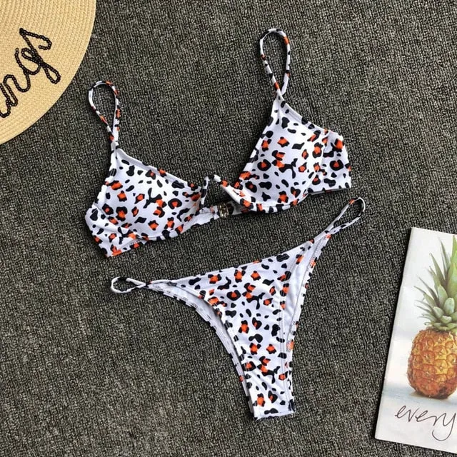 Cut Out Thong Bathing Suit High Waist Sexy Swimsuit