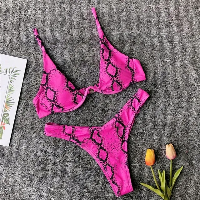 Cut Out Thong Bathing Suit High Waist Sexy Swimsuit