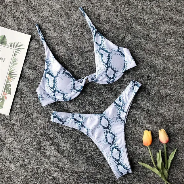 Cut Out Thong Bathing Suit High Waist Sexy Swimsuit