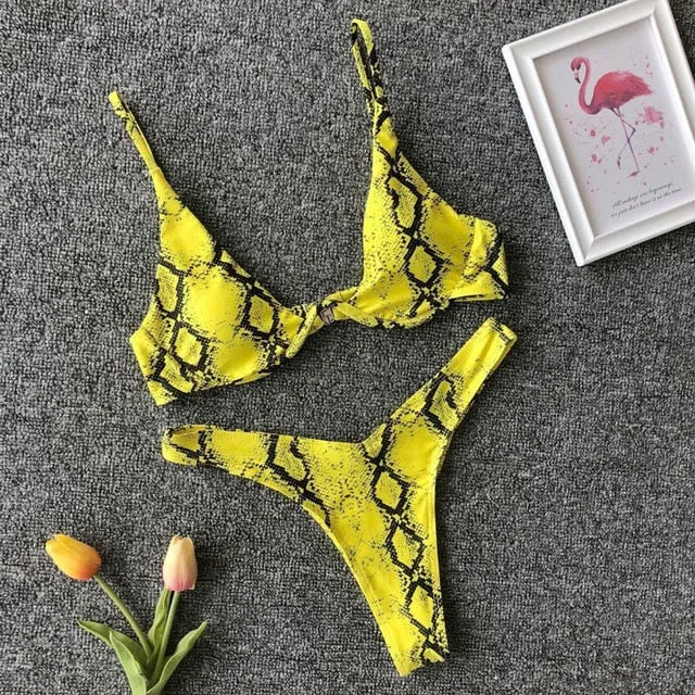 Cut Out Thong Bathing Suit High Waist Sexy Swimsuit