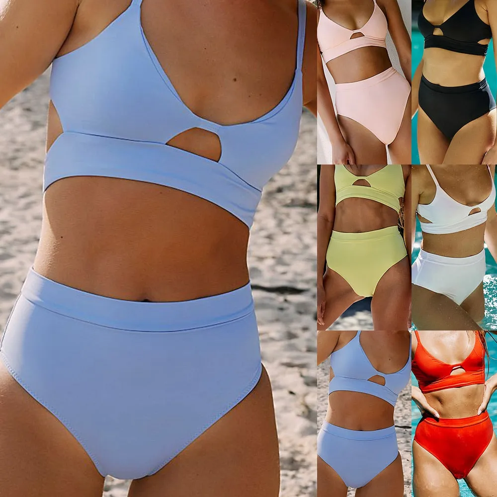 Cutout High Waist Push Up Bikini
