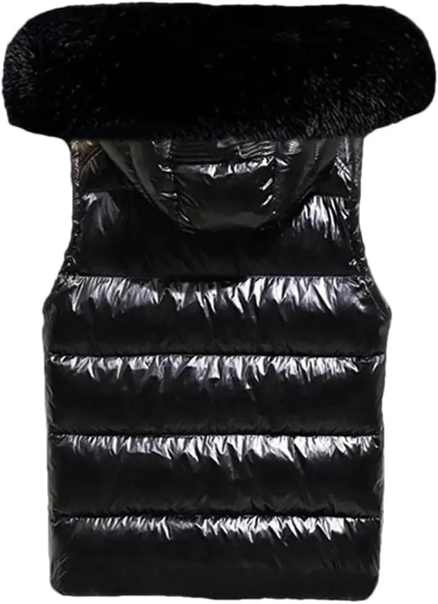 Detachable Autumn Winter Women Short Vest Hooded Vest Jacket Cotton Padded Women Waterproof Warm Waistcoat
