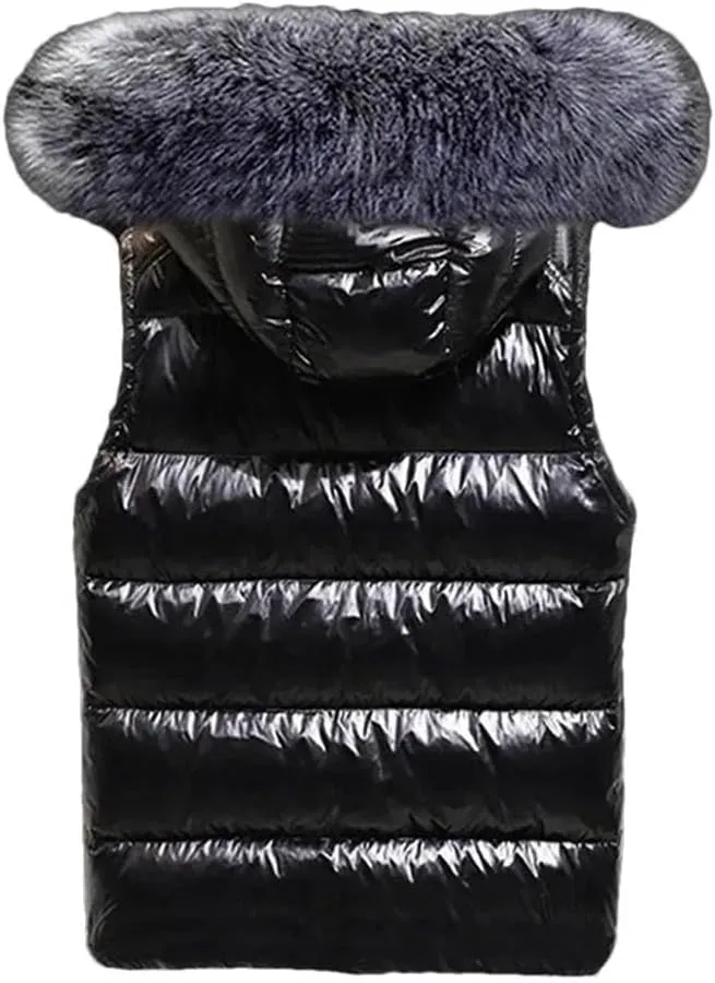 Detachable Autumn Winter Women Short Vest Hooded Vest Jacket Cotton Padded Women Waterproof Warm Waistcoat