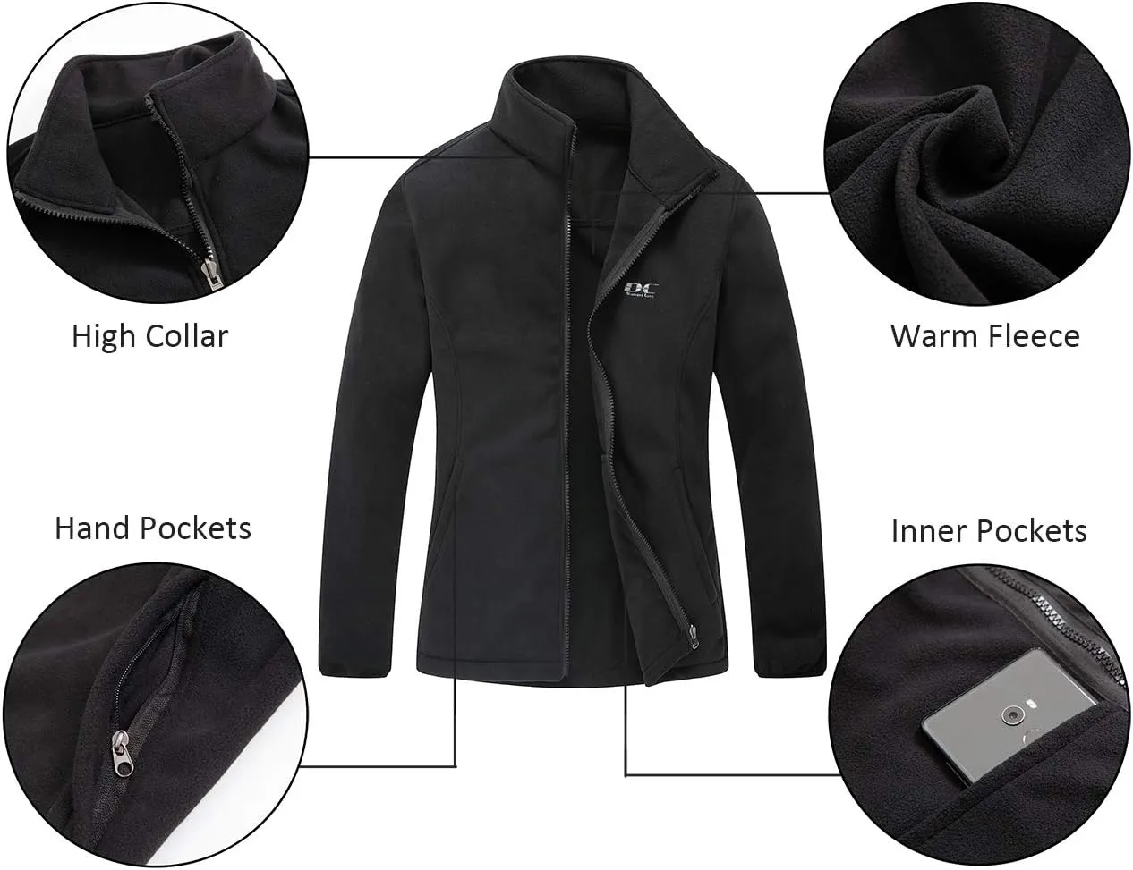 Diamond Candy Womens 3-in-1 Winter Jacket Waterproof Rain Coat with Hood Warm Fleece Ski Jackets