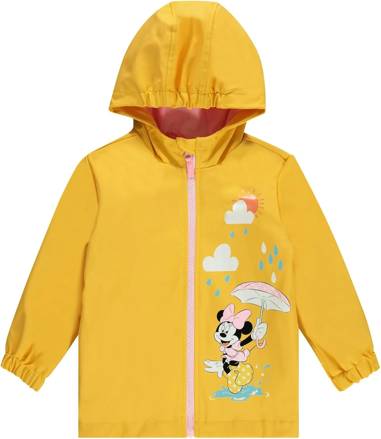 Disney Junior Girls Zip Up Waterproof Rain Jacket Toddler to Big Kid Sizes (2T - 14-16)