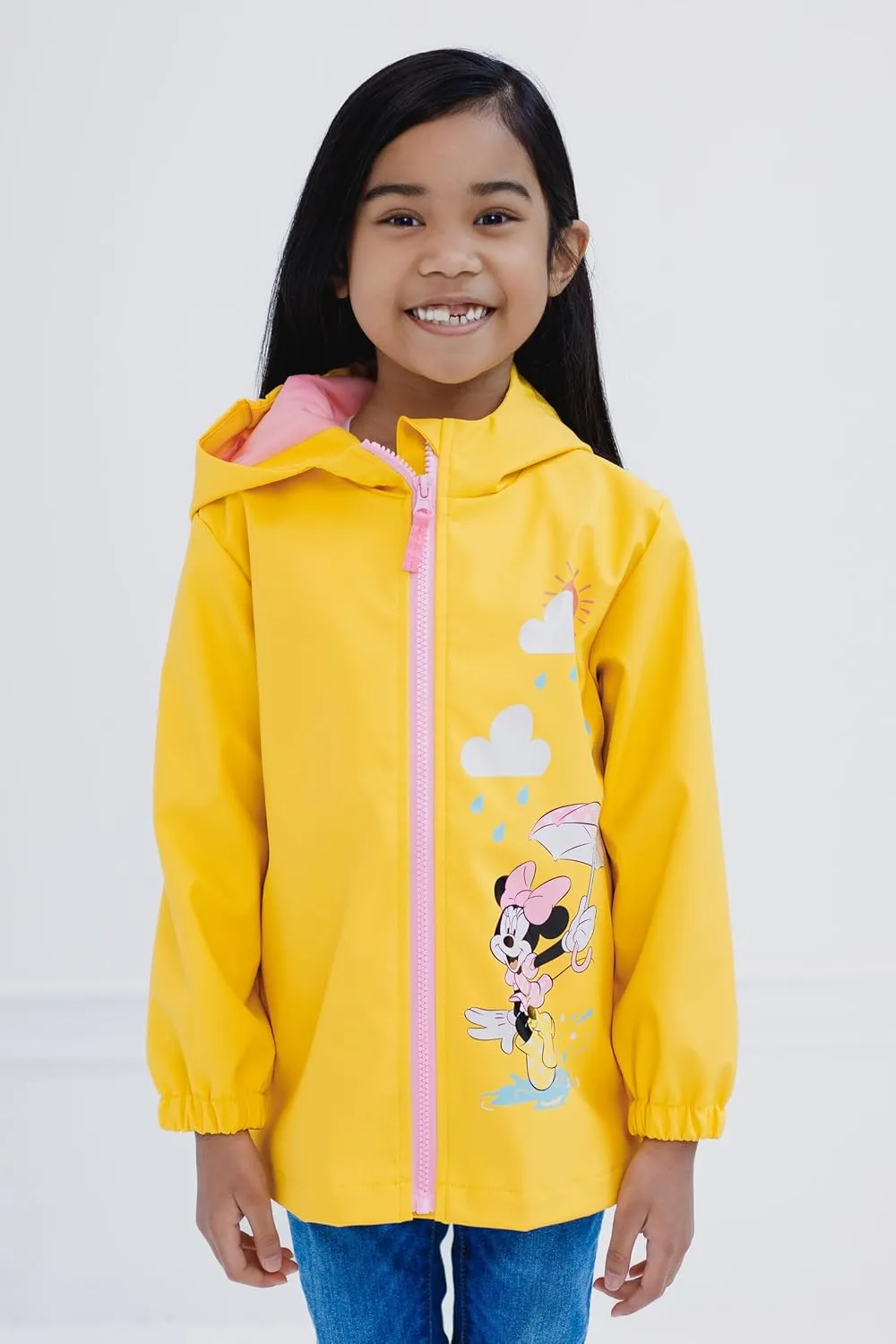 Disney Junior Girls Zip Up Waterproof Rain Jacket Toddler to Big Kid Sizes (2T - 14-16)