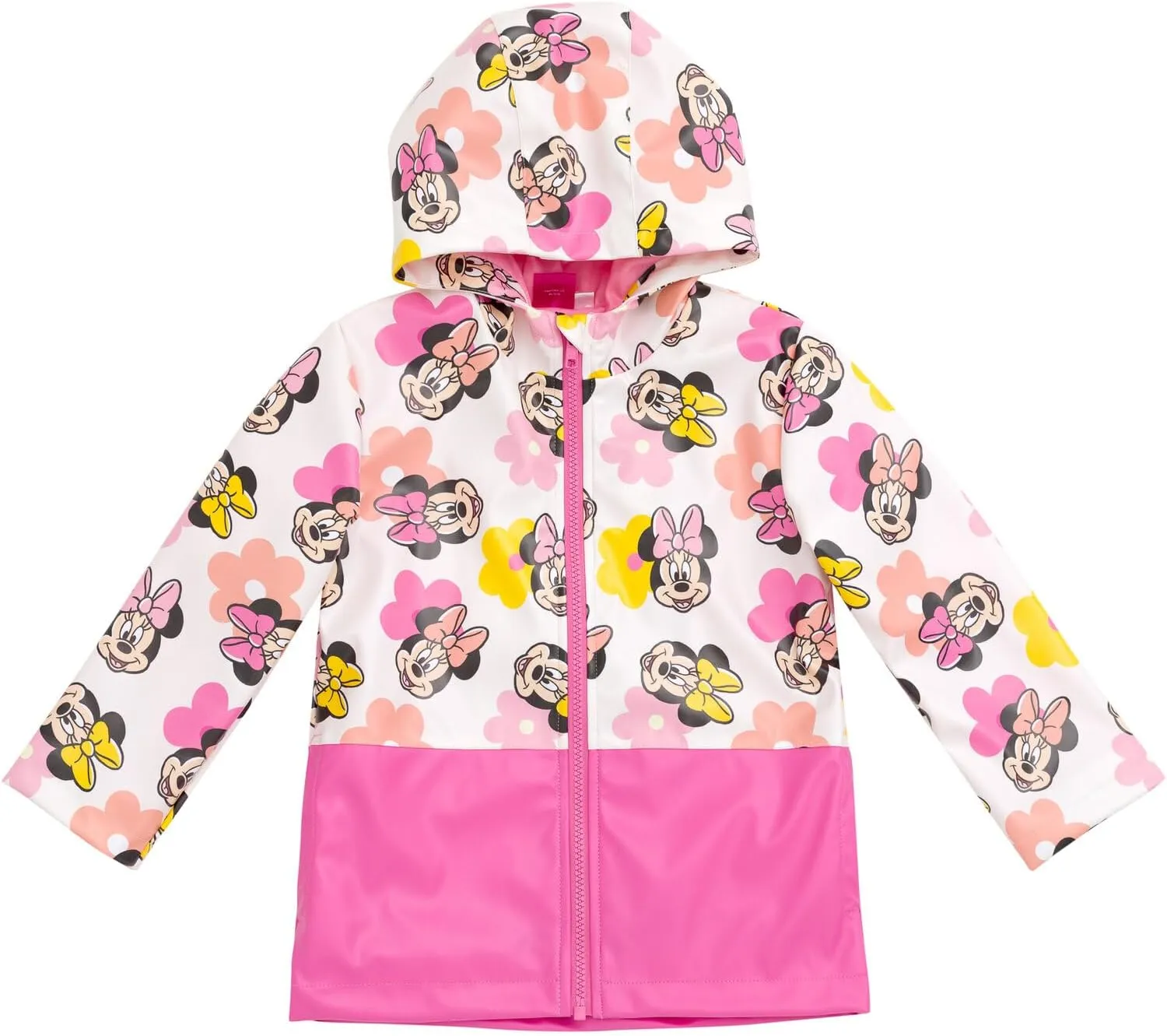 Disney Junior Girls Zip Up Waterproof Rain Jacket Toddler to Big Kid Sizes (2T - 14-16)
