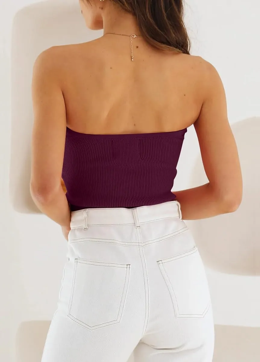 EFAN Womens Tube Tops Summer Outfits 2025 Casual Beach Vacation Clothes Sweaters Strapless Sleeveless Tank Tops
