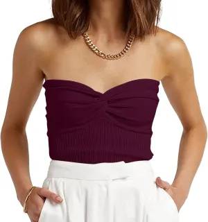 EFAN Womens Tube Tops Summer Outfits 2025 Casual Beach Vacation Clothes Sweaters Strapless Sleeveless Tank Tops