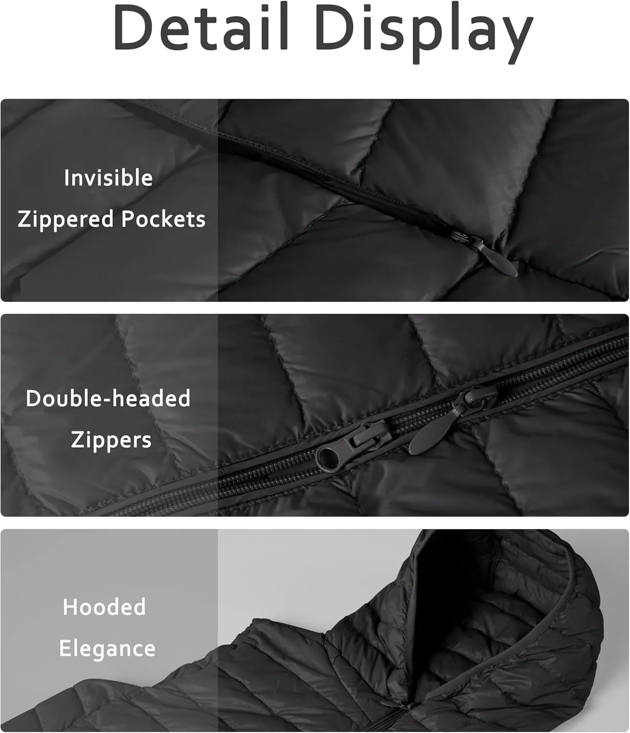 ELFJOY Long Puffer Vest Women Lightweight Down Vest with Hood Winter Warm Womens Vests Outerwear Sleeveless Puffer Jacket