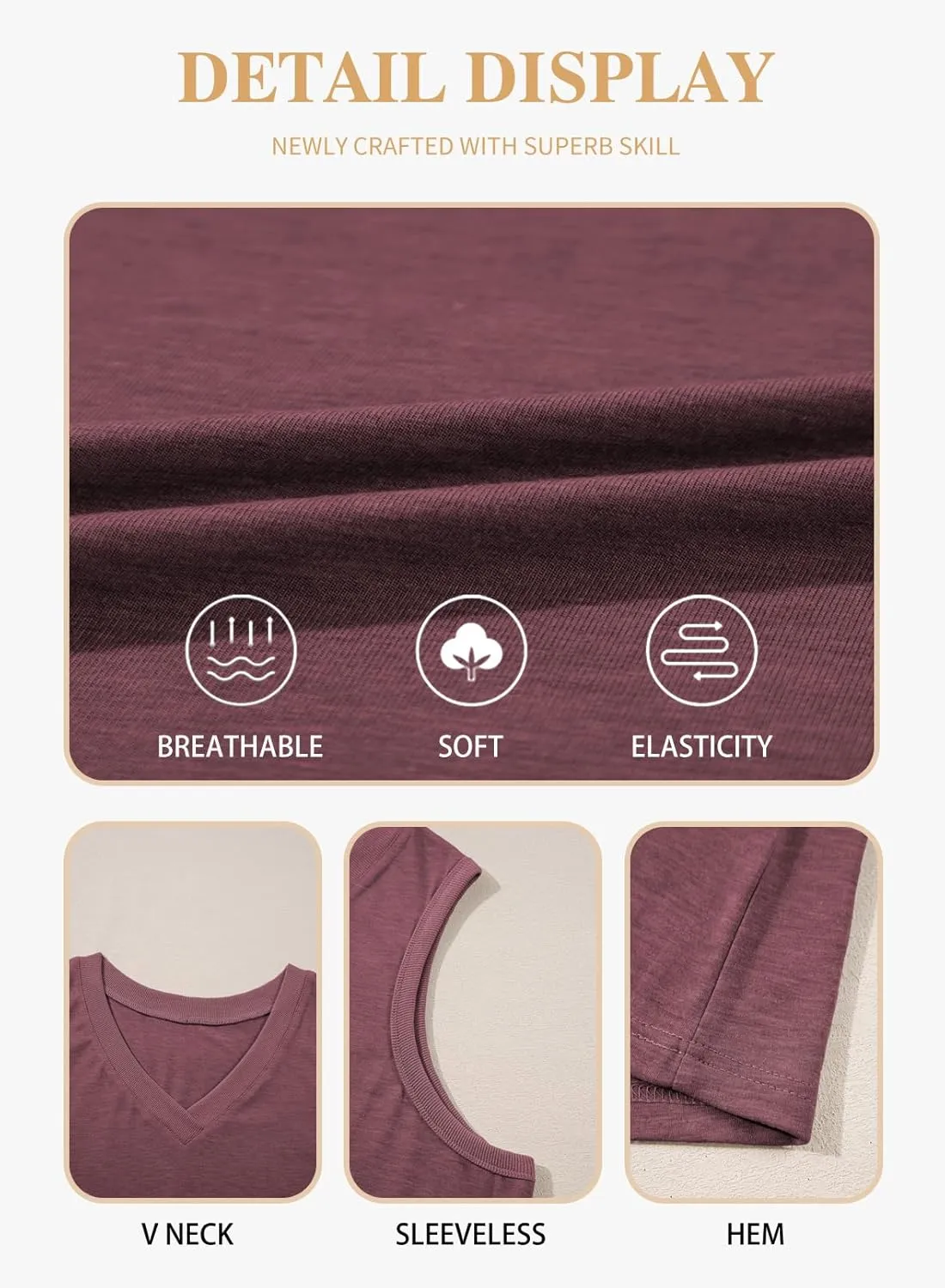 Eytino Womens Plus Size Tank Tops Summer Casual V Neck Sleeveless Tops Solid Shirts(1X-5X)