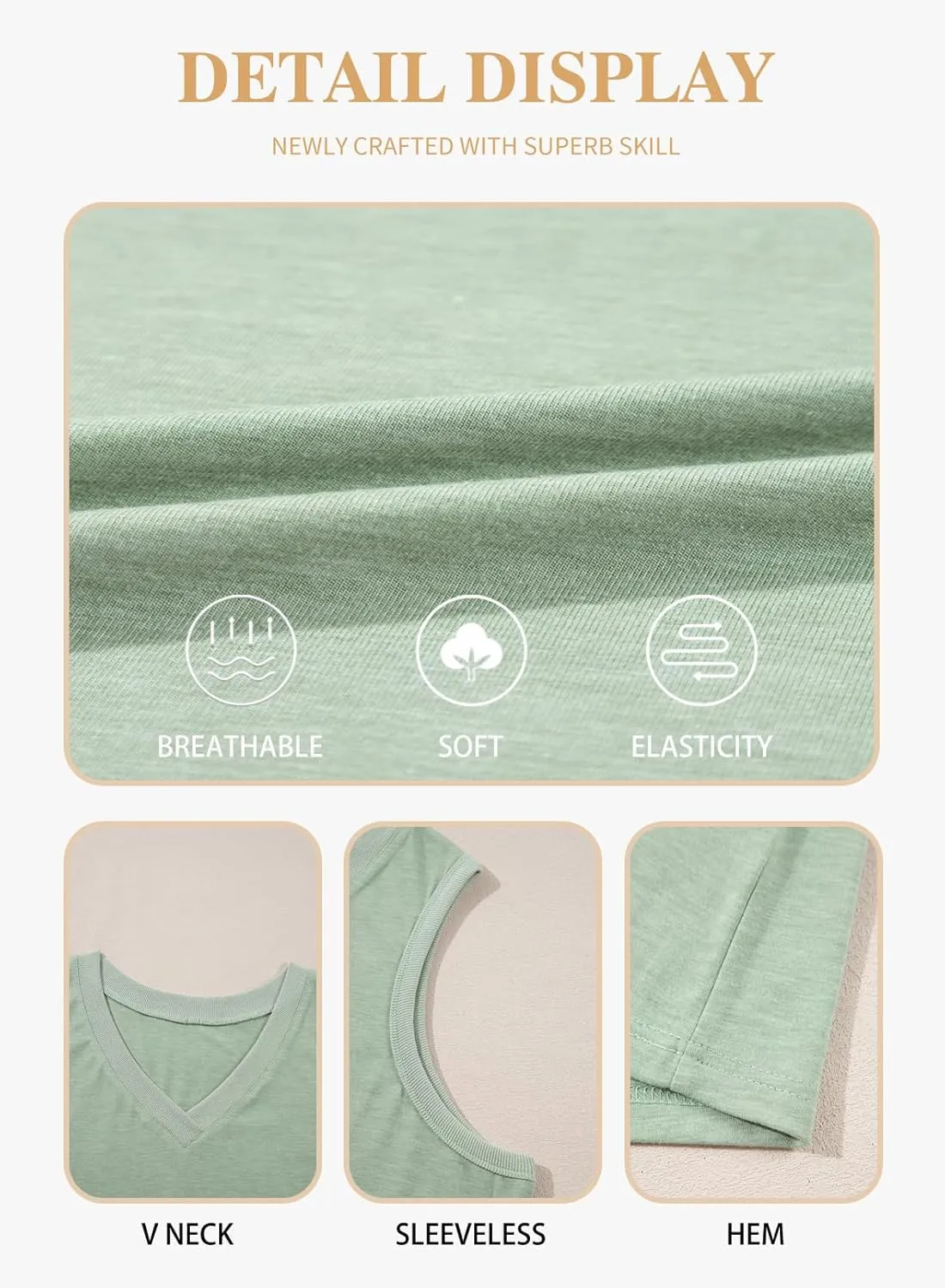 Eytino Womens Plus Size Tank Tops Summer Casual V Neck Sleeveless Tops Solid Shirts(1X-5X)