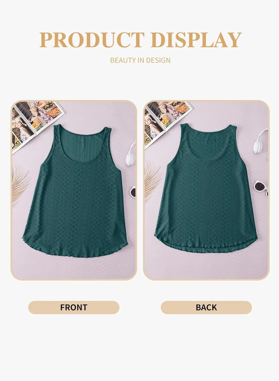 Eytino Womens Plus Size Tank Tops Summer Eyelet Embroidery Sleeveless T-Shirts Tops Scoop Neck Causal Loose Flowy Cami(1X-5X)