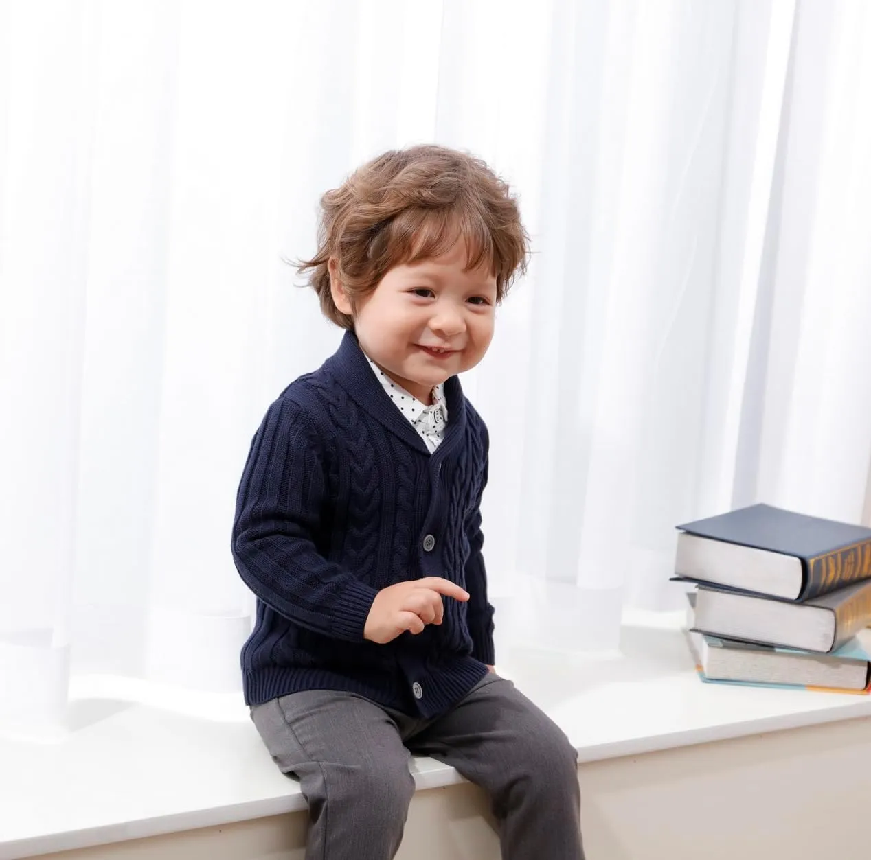 Feidoog Infant Baby Boys Cardigan Crochet Sweater V-NeckToddler Knit Button up Knitted Pattern Pullover Sweatshirt