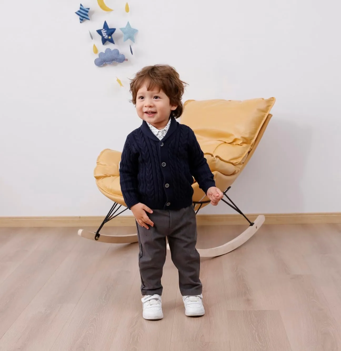 Feidoog Infant Baby Boys Cardigan Crochet Sweater V-NeckToddler Knit Button up Knitted Pattern Pullover Sweatshirt