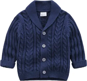 Feidoog Infant Baby Boys Cardigan Crochet Sweater V-NeckToddler Knit Button up Knitted Pattern Pullover Sweatshirt