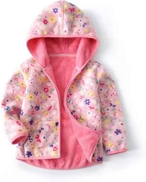 Feidoog Toddler Fleece Jacket Baby Boys Girls Hooded Waterproof Zipper Long Sleeve Thick Warm Outerwear