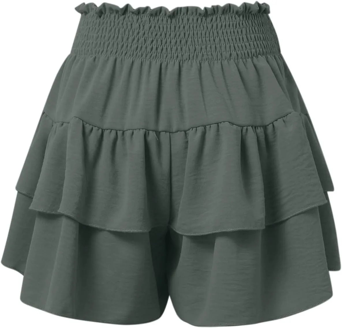 Flowy Shorts for Women Casual Elastic High Waisted Boho Skorts Ruffle Mini Skirts Running Tennis Butterfly Shorts