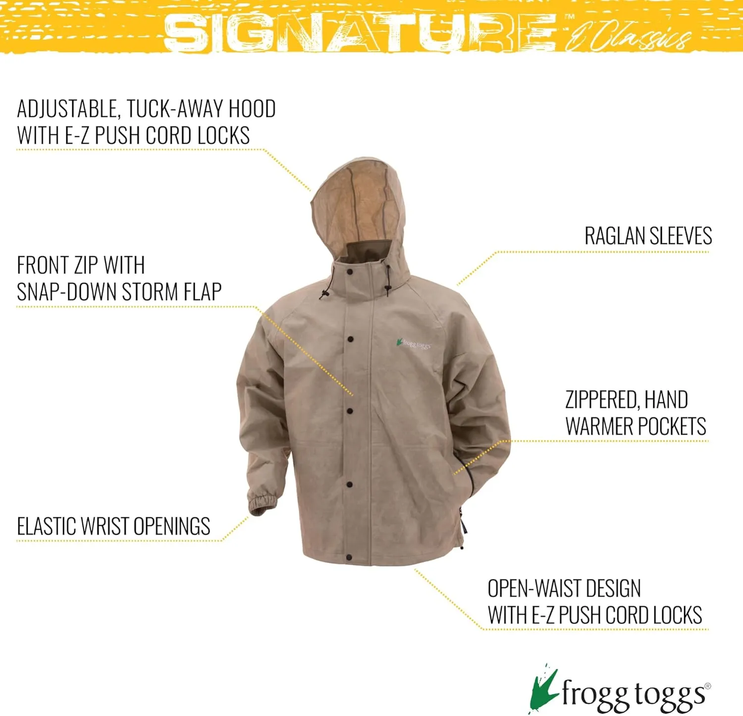 FROGG TOGGS Men's Classic Pro Action Waterproof Breathable Rain Jacket