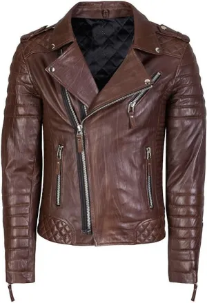Genuine Lambskin Leather Jackets For Men - Motorcycle Biker Leather Jacket Men