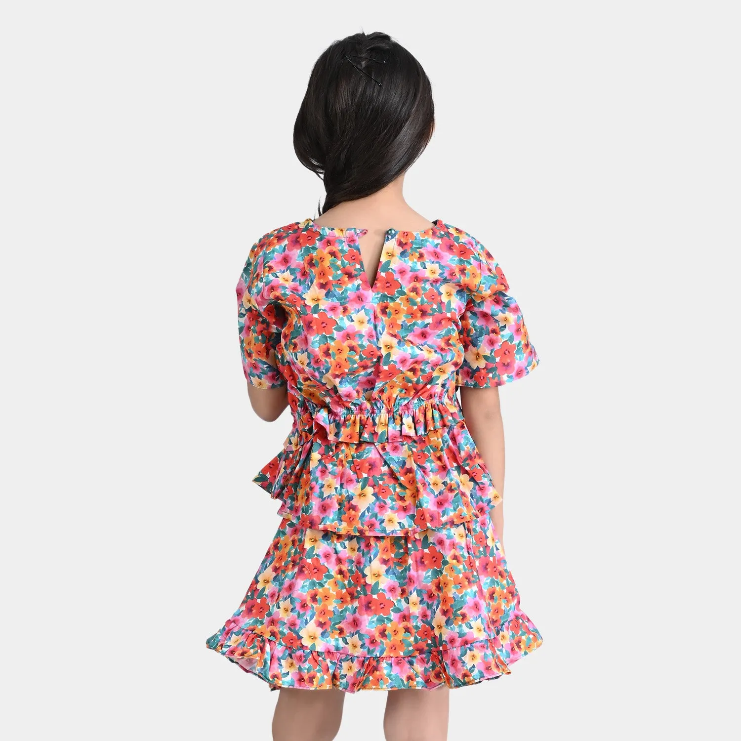 Girls Cotton 2PCs Suit Morning Glory-Multi