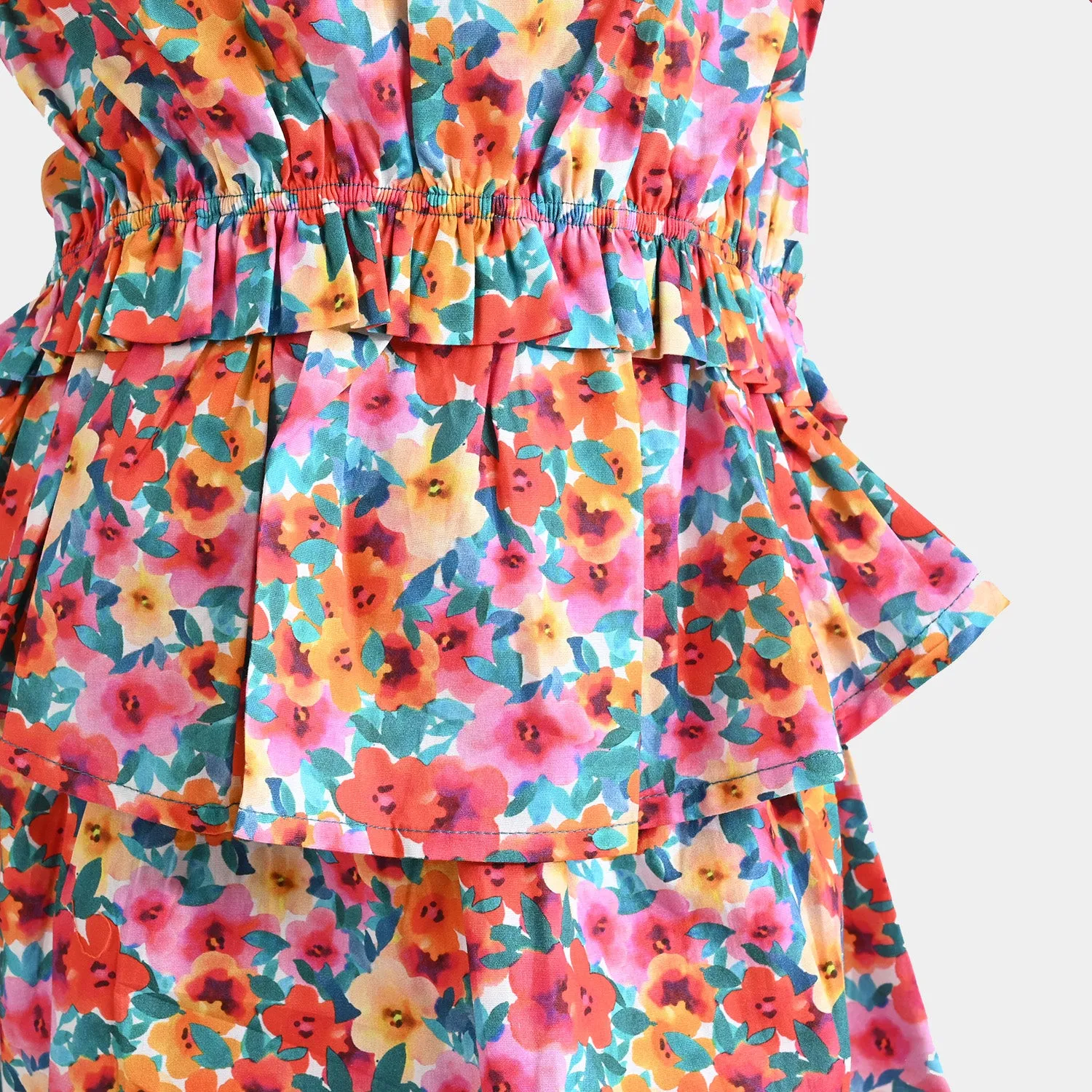 Girls Cotton 2PCs Suit Morning Glory-Multi