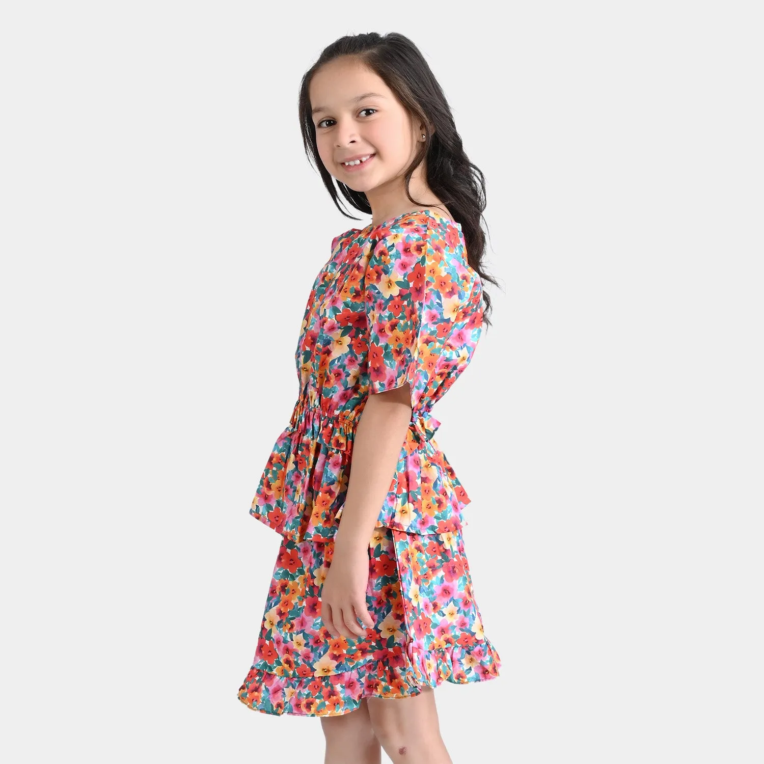 Girls Cotton 2PCs Suit Morning Glory-Multi