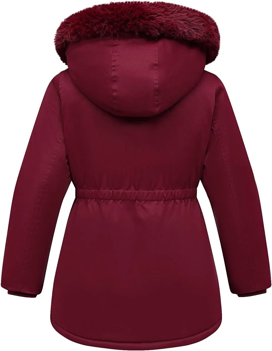 Girl's Long Coat Waterproof Winter Kids Outerwear Warm Parka Puffer Jacket with Hood