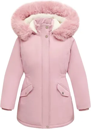 Girl's Long Coat Waterproof Winter Kids Outerwear Warm Parka Puffer Jacket with Hood
