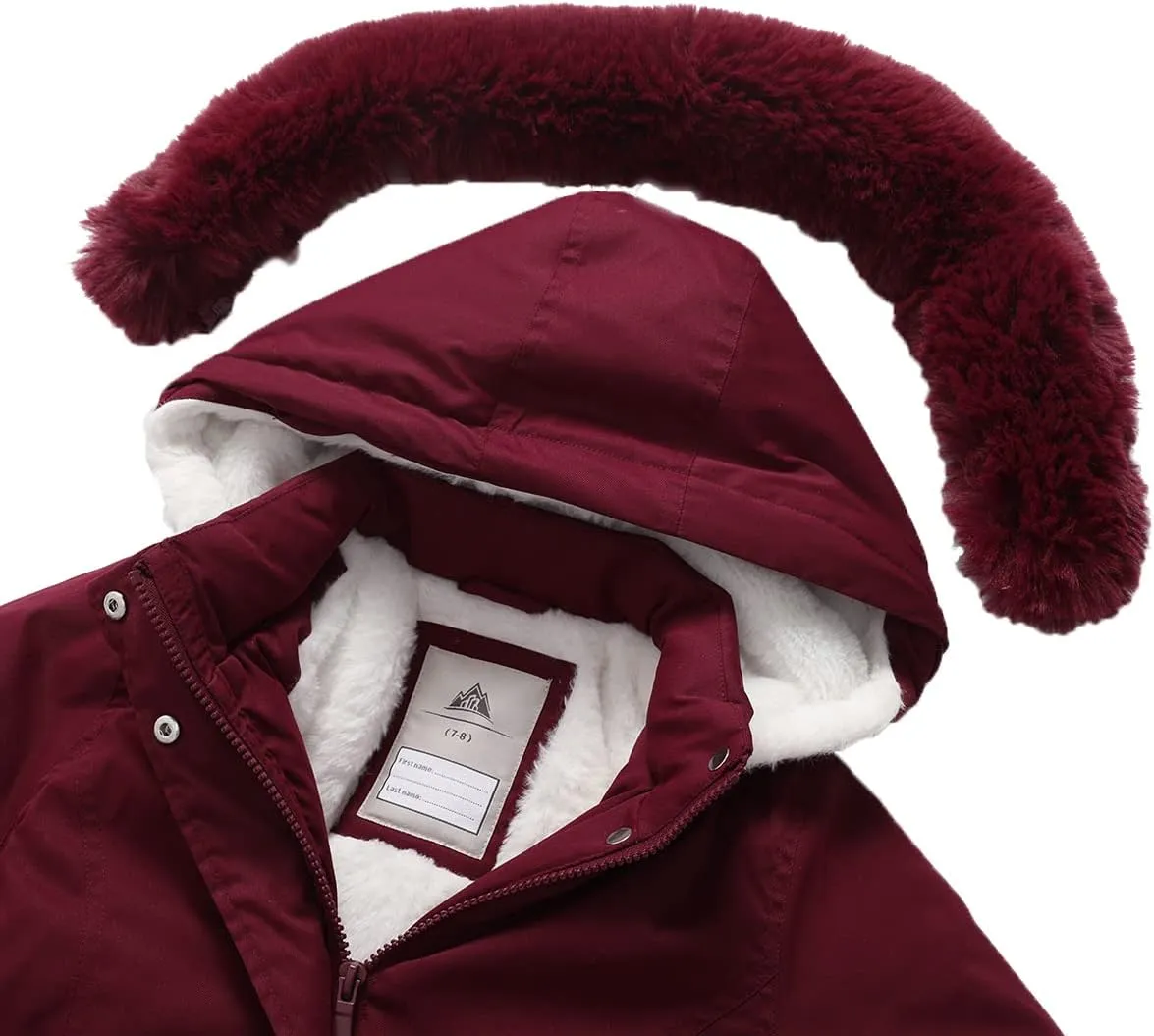 Girl's Long Coat Waterproof Winter Kids Outerwear Warm Parka Puffer Jacket with Hood