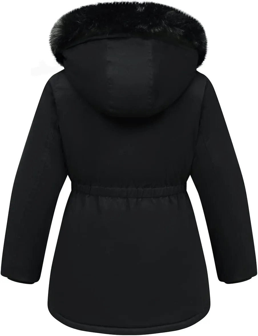 Girl's Long Coat Waterproof Winter Kids Outerwear Warm Parka Puffer Jacket with Hood