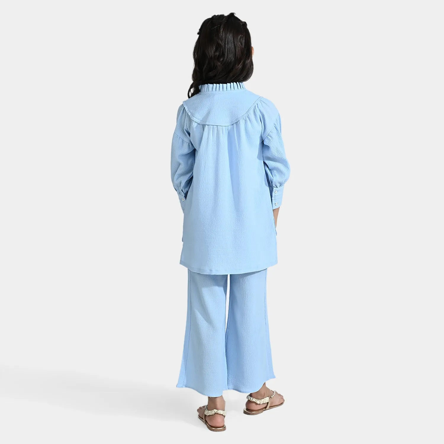 Girls Poly Cotton Co-Ord Set Calcite - SKY BLUE