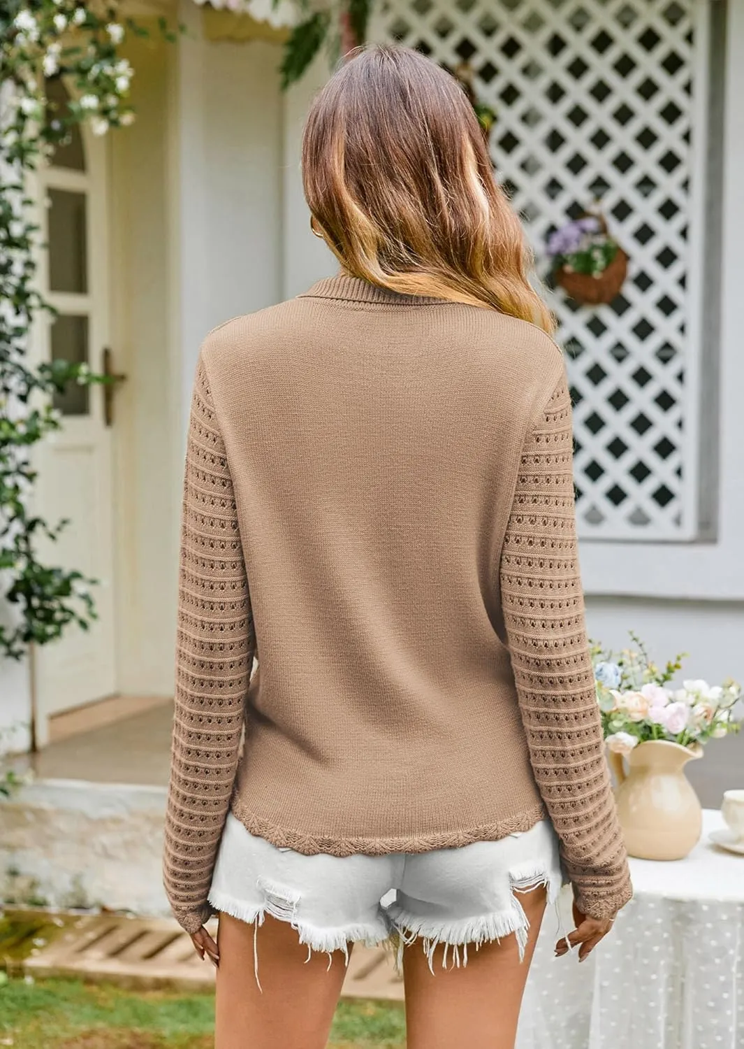 GRACE KARIN Cardigan Sweaters for Women Long Sleeve 2024 Fall Button Down Lightweight Cardigans for Women