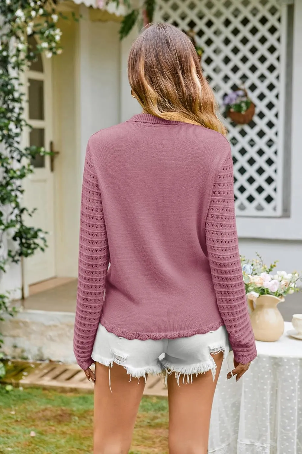 GRACE KARIN Cardigan Sweaters for Women Long Sleeve 2024 Fall Button Down Lightweight Cardigans for Women