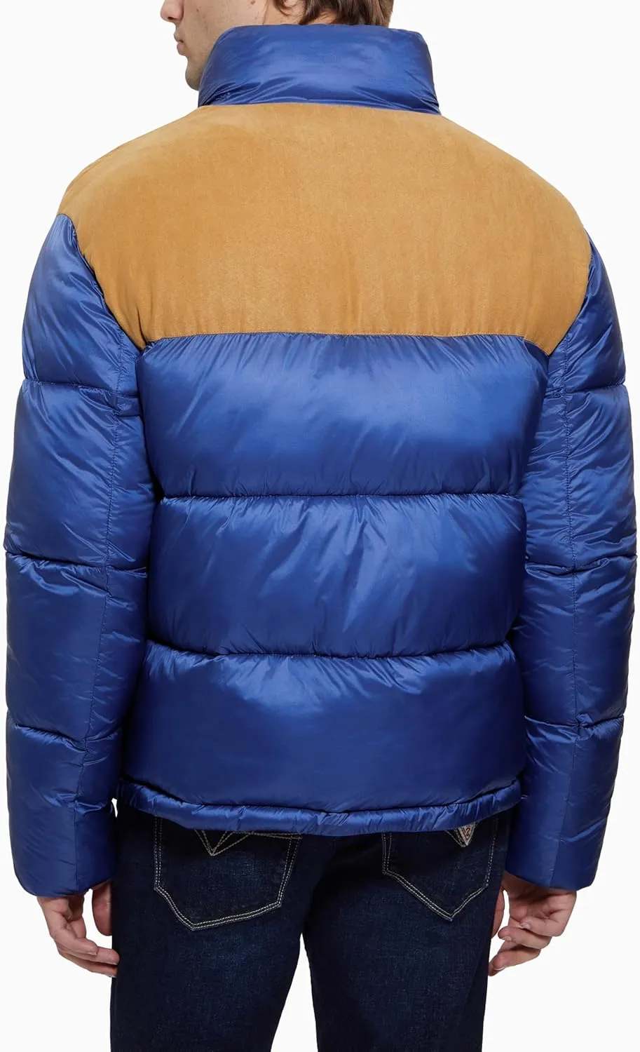 GUESS Men's Larry Fabric Block Puffer Jacket