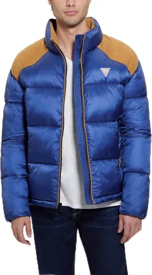 GUESS Men's Larry Fabric Block Puffer Jacket