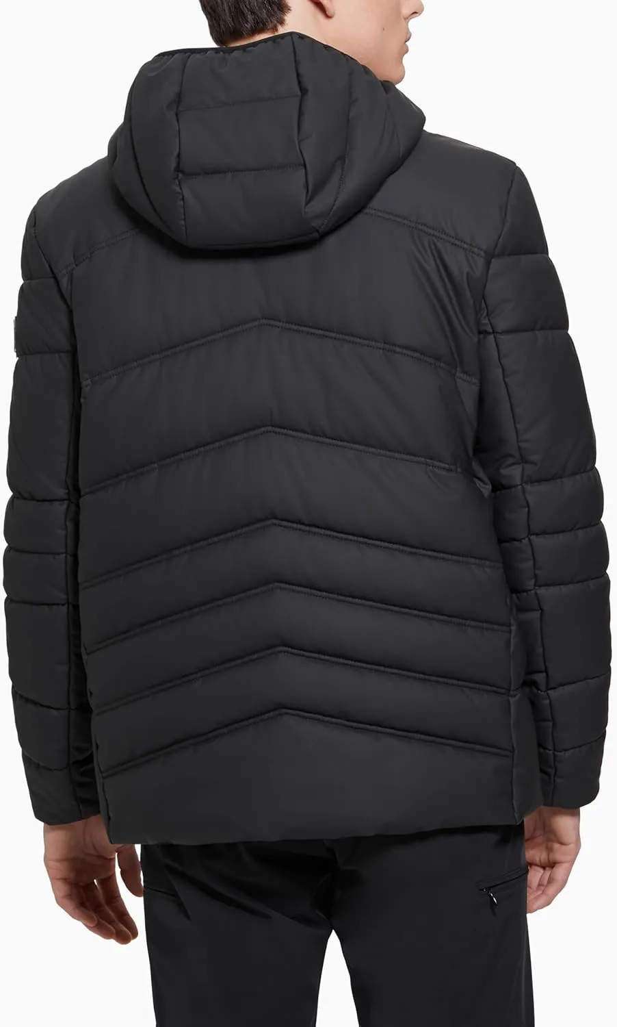 GUESS Men's Leo Tech Quilted Hooded Jacket