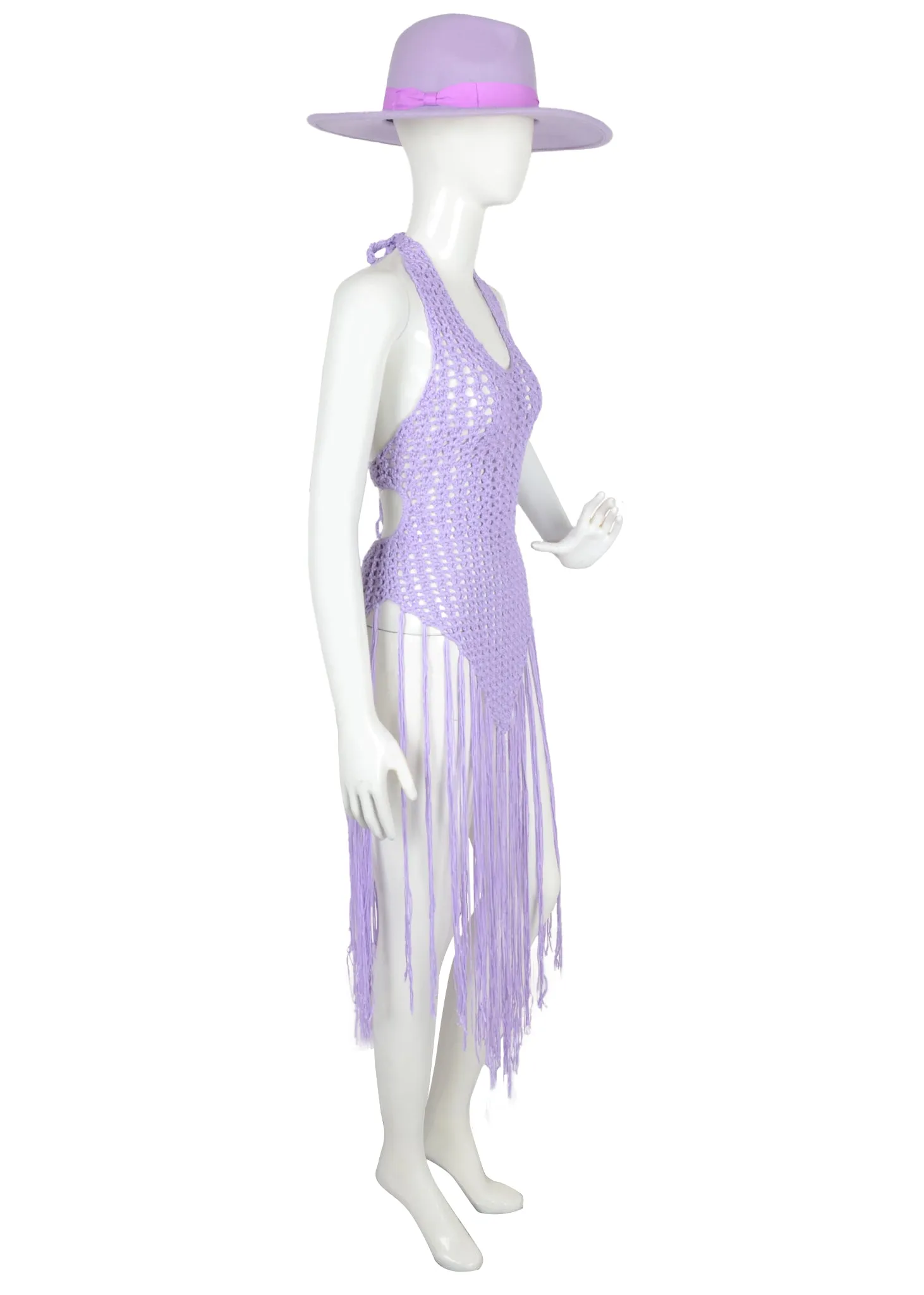 Halter Crochet Tassel Swimwear Beach Dress Bikini Cover Up