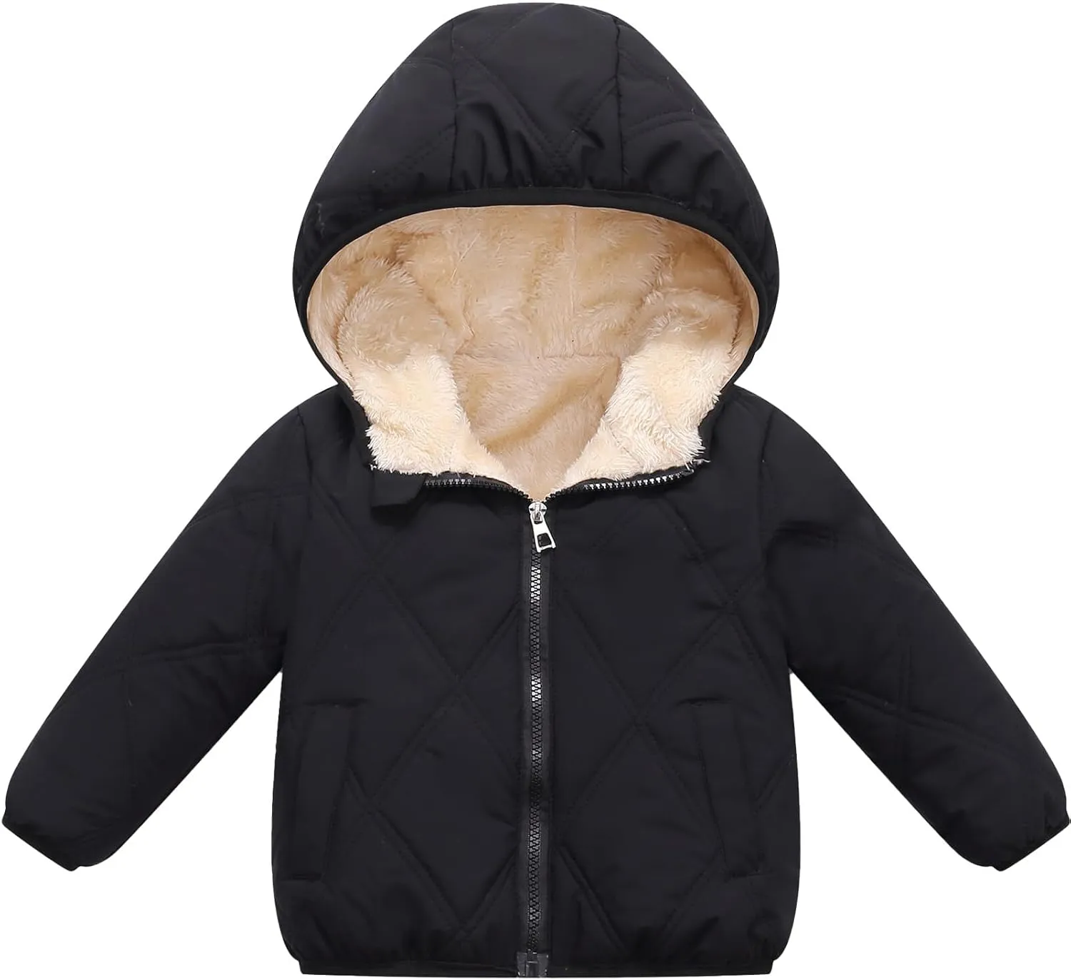 Happy Cherry Boys Girls Puff Jacket Hoodie Coat Windproof Winter Outerwear Lightweight Down Jacket