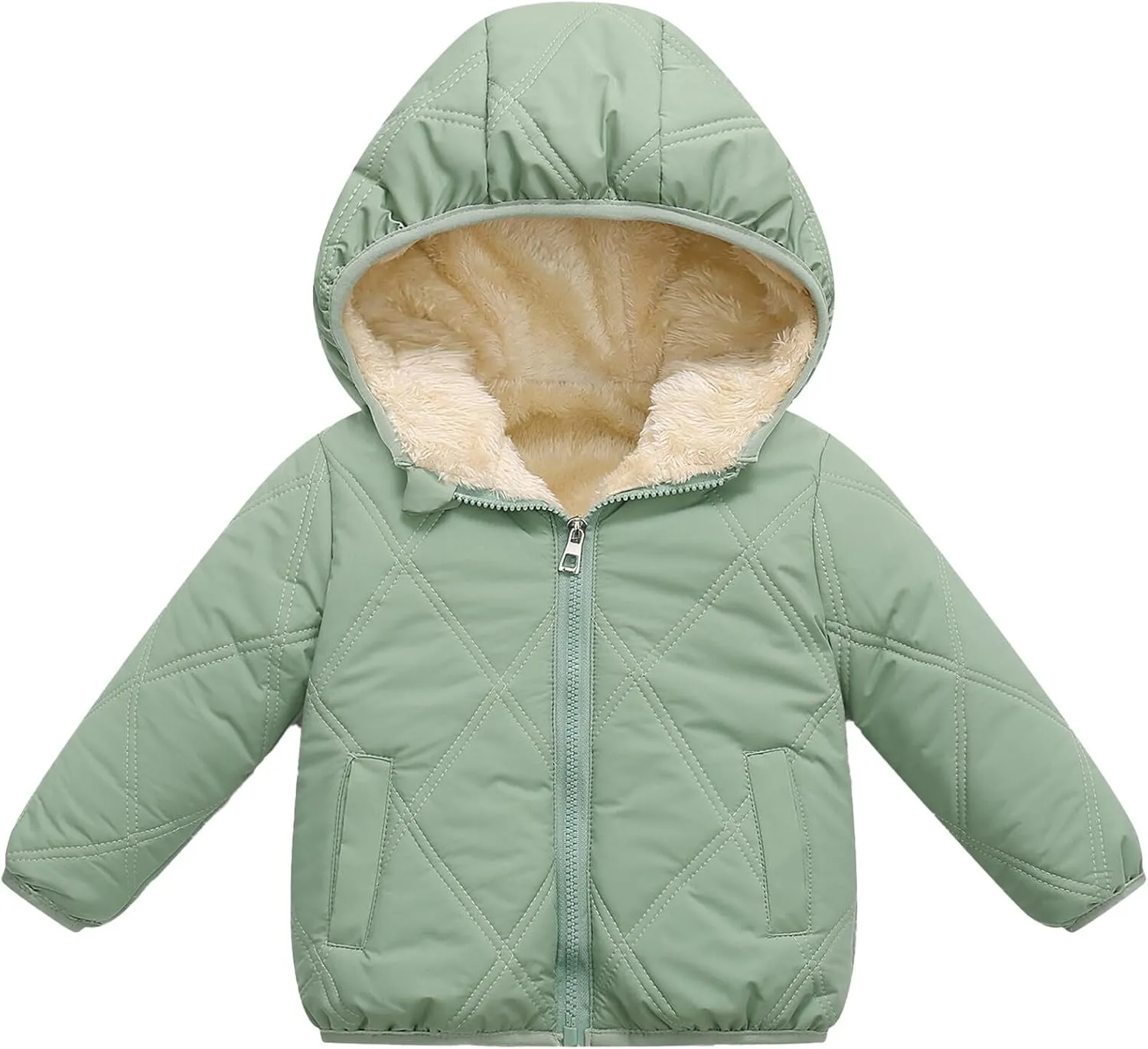 Happy Cherry Boys Girls Puff Jacket Hoodie Coat Windproof Winter Outerwear Lightweight Down Jacket