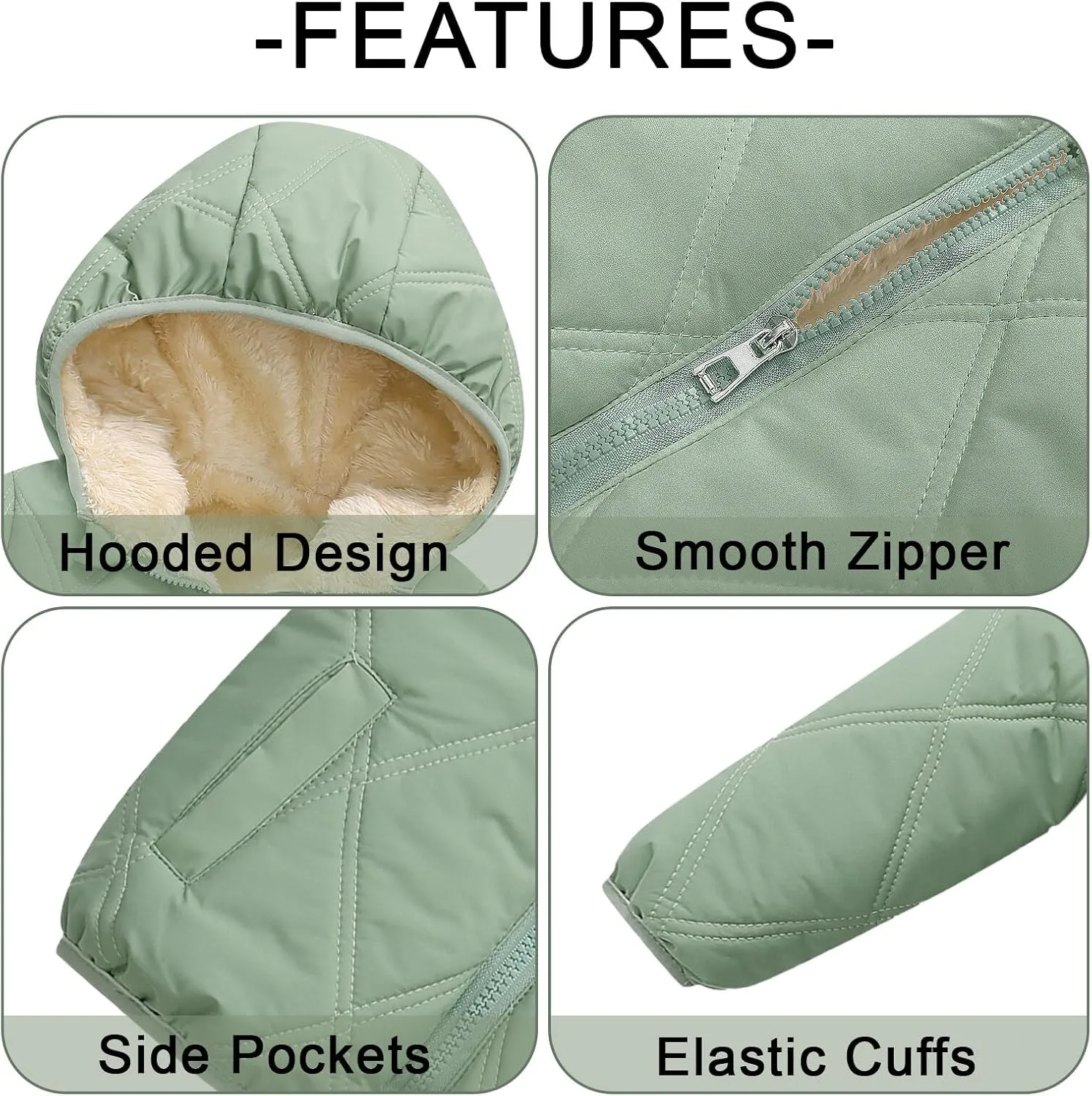 Happy Cherry Boys Girls Puff Jacket Hoodie Coat Windproof Winter Outerwear Lightweight Down Jacket