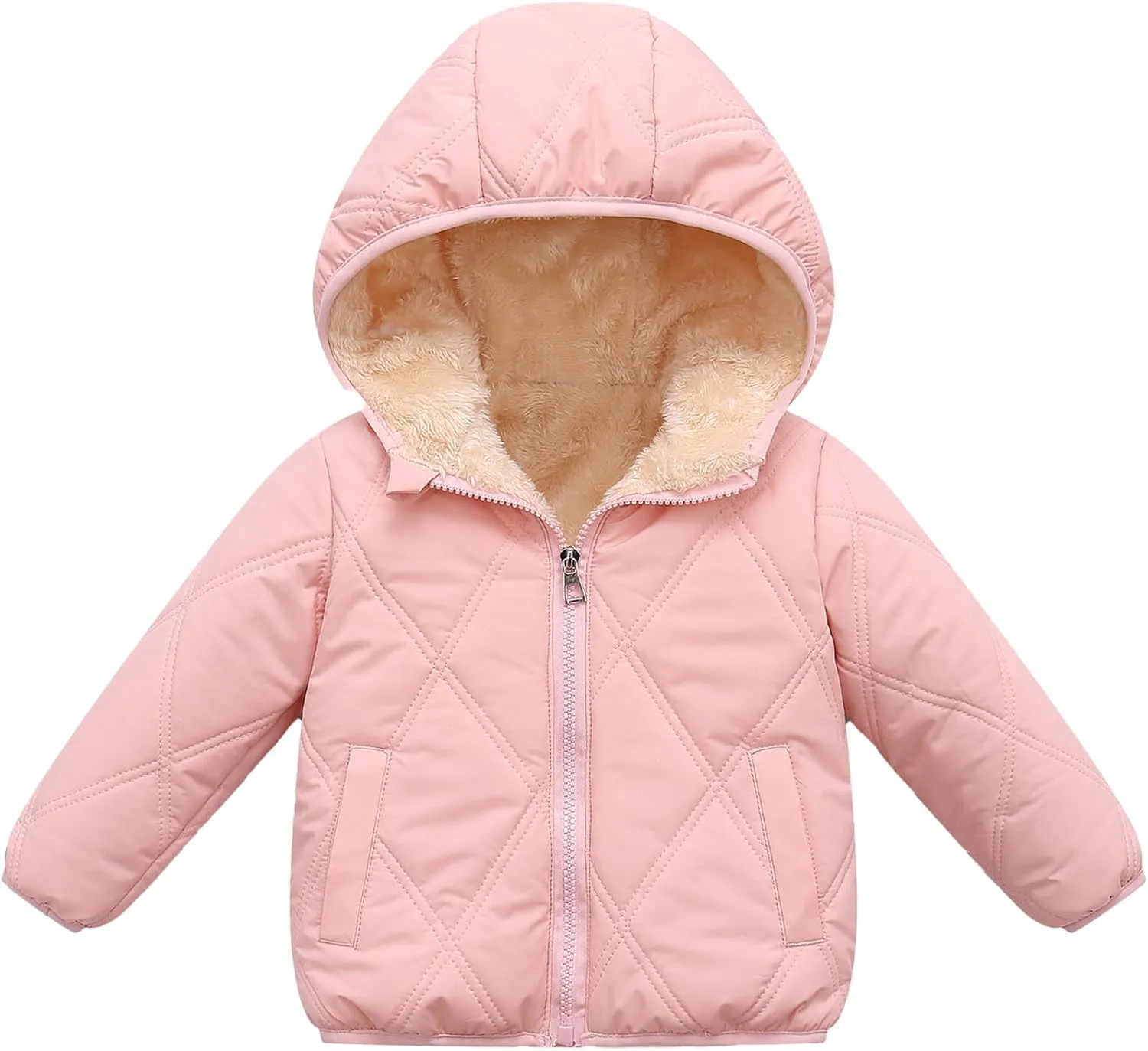 Happy Cherry Boys Girls Puff Jacket Hoodie Coat Windproof Winter Outerwear Lightweight Down Jacket