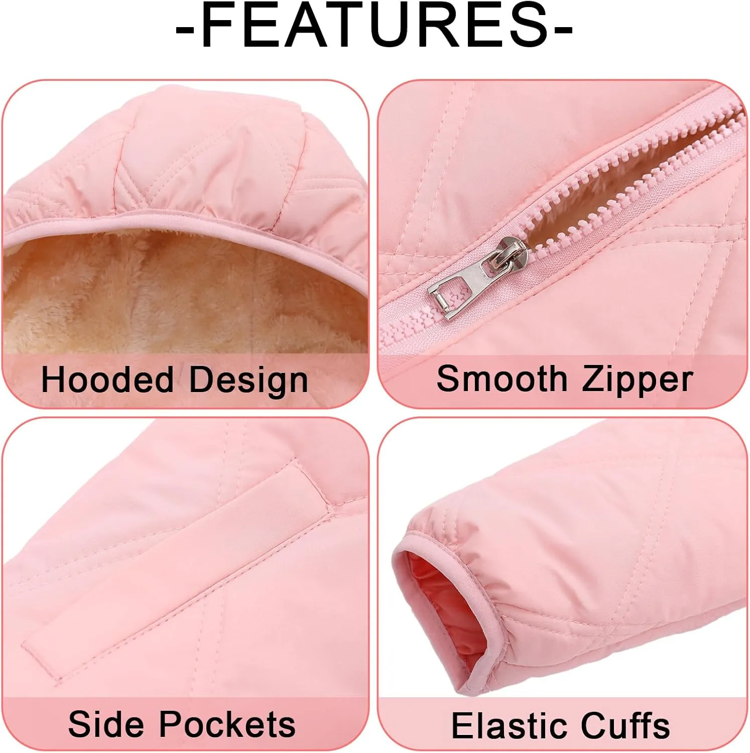 Happy Cherry Boys Girls Puff Jacket Hoodie Coat Windproof Winter Outerwear Lightweight Down Jacket